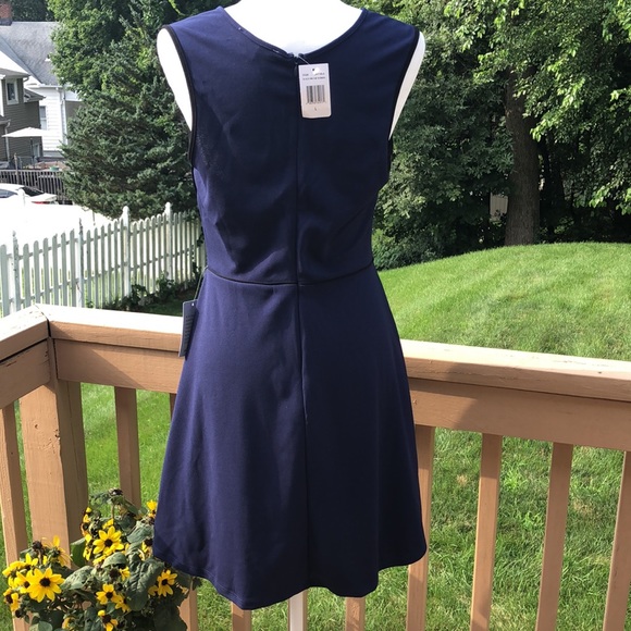 NWT The Vanity Room navy blue dress w black trim - Picture 4 of 5